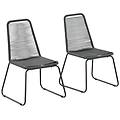 - sedie da giardino 2 pz in polyrattan nero