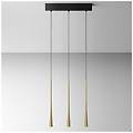 luce sospensione lineare moderna dafne alluminio oro e nero 3 moduli led 16 5 w