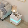 tavolino comodino a led con cassetti e telecomando comodino con 22 modalità di luce 10