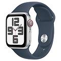 watch se gps + cellular cassa 40mm in alluminio argento con cinturino sport blu tempesta m/l