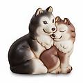coppia husky polo e alaska in ceramica