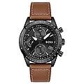 - orologio con cronografo al quarzo da uomo con cinturino in pelle marrone chiaro 1513851