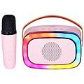 xr jump altoparlante karaoke portatile 10w wireless usb micro sd aux-in xr 8a01 miniparty rosa