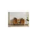 credenza in legno di legno riciclato 150x40x81 laccato naturale avignon #110