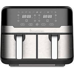masterpro rocket duo 900 friggitrice doppia senza olio 9l 2100w acciaio inossidabile