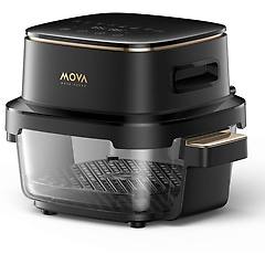 mova friggitrice ad aria aeroglass af20 pro 4l 1700w doppia capacit&agrave; vetro