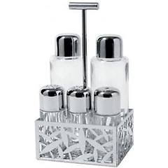 alessi - cactus! oliera /acetiera lattina vetro acciaio inossidabile acciaio inossidabile trasparente