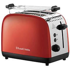 Russell Hobbs Tostapane 2 Fette Acciaio Inox Rosso Scomparti