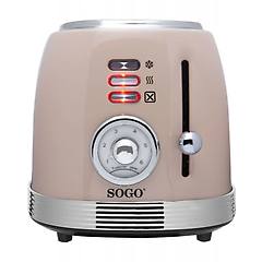sogo tostapane tos-ss-5470 a 2 fette beige 6 livelli in acciaio inox retrò