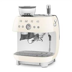 smeg macchina da caffe espresso manuale con macinacaffe integrato 50 s style panna lucido egf03creu