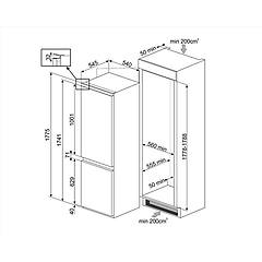 smeg frigorifero combinato da incasso cp177tne multiflow classe e capacita netta 254 litri