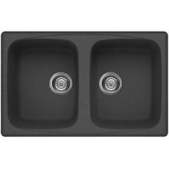elleci master 350 lavello da incasso 2 vasche dimensioni 79 x 50 cm colore antracite