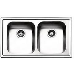 Apell Lavello 2 Vasche (86x50cm) Linear Inox Spazzolato