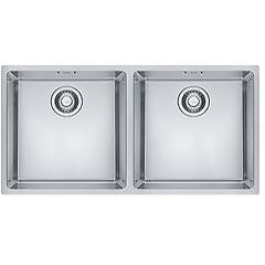 franke lavello integrato 2 vasche maris inox l 86 x l 43 cm argento