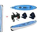 tahe canoa rigida tobago pack blue/grey 112842 + carrellino + 2 schienalini standard tahe /