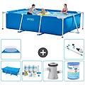 - piscina fuori terra rettangolo 300x200x75 cm blu include accessori coordinati a226