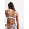 reggiseno balconcino denise in seta e pizzo silky flowers donna azzurro taglia 2b