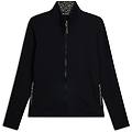 felpa slim fit con zip e collo alto e dettagli leopardati