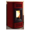 stufa a pellet canalizzabile beauty lux in maiolica bordeaux