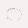 bracciale silver moments argento bicolore bianco / rosa cubic zirconia collezione silver moments