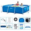 - piscina fuori terra rettangolo 220x150x60 cm blu include accessori coordinati a32