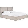 miliboo - letto contenitore matrimoniale 160x200 cm in tessuto di ciniglia beige vigo