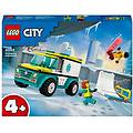 city 60403 ambulanza di emergenza e snowboarder veicolo giocattolo per il pronto soccorso gi