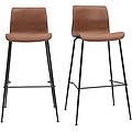 sgabelli da bar fissi marrone look anticato e metallo nero h75 cm (set di 2) harold