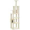 - albero per gatti con tiragraffi in sisal crema 183 cm