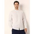 camicia da uomo con colletto alla coreana cotton linen / bianco ottico / m bianco ottico
