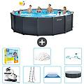 - piscina fuori terra in giro 478x478x124 cm grigio include accessori coordinati cb52