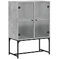 - mobile con ante in vetro grigio cemento 69x37x100 cm