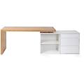 scrivania design bianco lucido e frassino new max