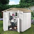 habrita casetta da giardino tuscnay evo xl in pvc beige con porta doppio battente superficie interna