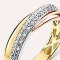 anello fascia sophia oro tricolore giallo / bianco / rosa diamante collezione sophia misura 58 oro