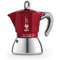 caffettiera italiana moka induktion 0 28 l rosso acciaio inox 6 tazze