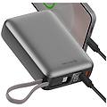 - batteria esterna 20000mah 45w con cavo usb-c integrato porte usb-c usb argento