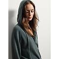 - cardigan in lana e cashmere con zip e cappuccio donna verde scuro taglia xs