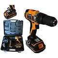 - trade shop trapano avvitatore percussione 2 batterie litio 18v 1. 5a + valigia + accessori