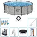 - piscina fuori terra in giro 488x122 cm grigio include accessori coordinati cb32