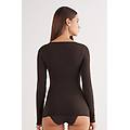 maglia scollo a barchetta in cotone ultralight cotton donna marrone taglia m
