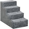 - scaletta per cani portatile a 4 gradini in flanella sfoderabile e truciolato 60x35x44 cm grigio