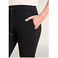 pantaloni donna dritti in felpa garzata nero donna large