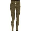 pantaloni push up wr. up vita media skinny effetto bleached dark olive donna extra small