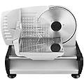 affettatrice elettrica regolazione dello spessore da 0 a 15 mm carrello e paradito rimovibili 150w