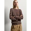 - maglione marrone in pura lana a righe regular fit donna marrone beige taglia xs