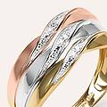 anello fascia sophia oro tricolore giallo / bianco / rosa diamante collezione sophia misura 56 oro