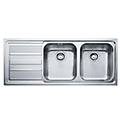 lavello 2 vasche (116x50cm) llx 621 logica line inox spazzolato 101 0150 821