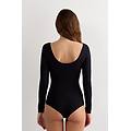 body manica lunga in modal scollo a madonna donna nero taglia s