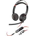 cuffie stereo poly blackwire 5220 con connettore usb-c + spina da 3 5 mm + adattatore usb-c